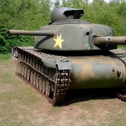 Image similar to wwii tank with amusement part camouflaged paint