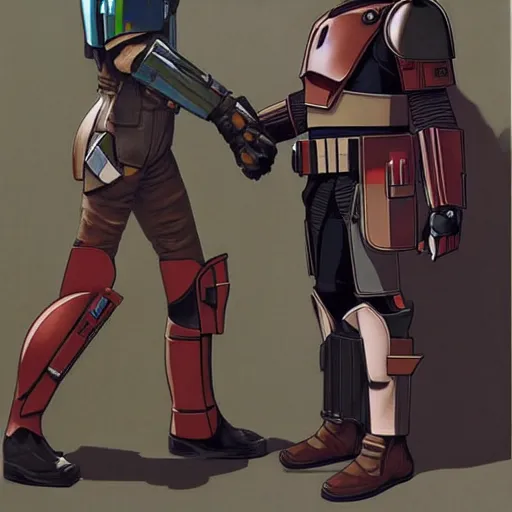 Image similar to the mandalorian was gay by ilya kuvshinov katsuhiro otomo