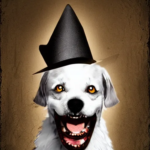 Prompt: a dog vampire, photomanipulation