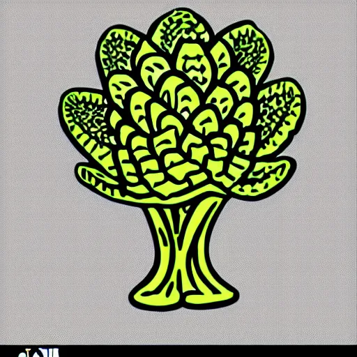 Image similar to coorperate logo romanesco simple illustrator stencil on white background