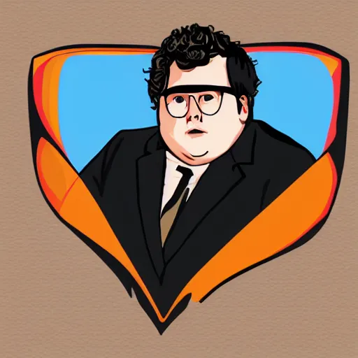 Prompt: jonah - hill & clark duke hybrid, vector, svg sticker art