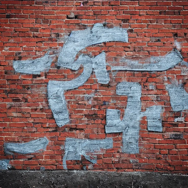 Prompt: “the letter h spray painted on a brick wall”