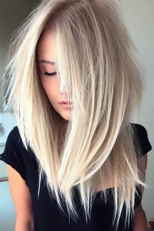 Image similar to pinterest trending blond hairstyles, volume, trending 1 9 9 0 s, photo, fashion,