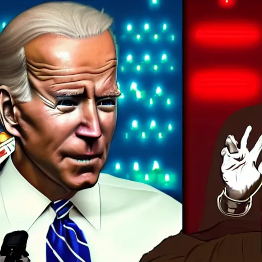 Image similar to joe biden eating ice cream, gta 5 loading screen, cyberpunk lighting