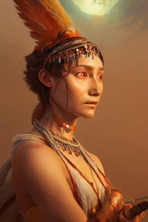 Image similar to goddess of the iroquois, highly detailed, digital painting, artstation, concept art, smooth, sharp focus, illustration, unreal engine 5, 8 k, art by artgerm and greg rutkowski and edgar maxence