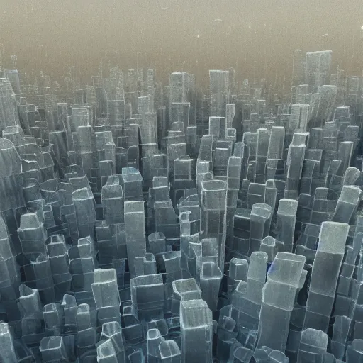 Image similar to a city made entirely of crystal, 3 d octane render