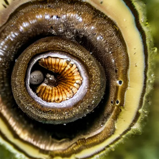 Prompt: macro shot of lamprey eel mouth