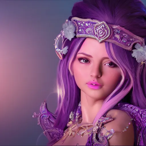 Image similar to wonderful princess of amethyst with fair skin, ornate 8 k gorgeous intricate detailed, accent lighting, dramatic light, octane render