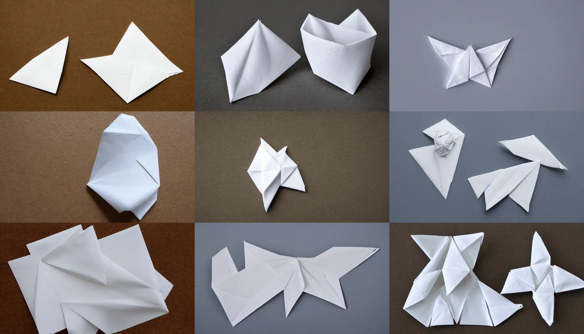 Prompt: white origami, sheet ghost