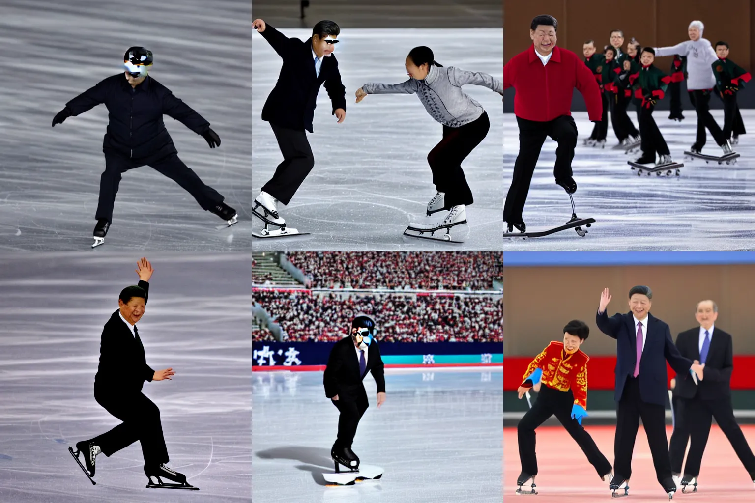 Prompt: xi jinping figureskating