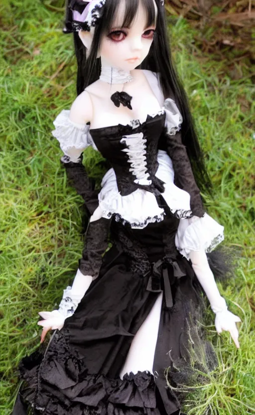 Image similar to dollfie in gothic dress