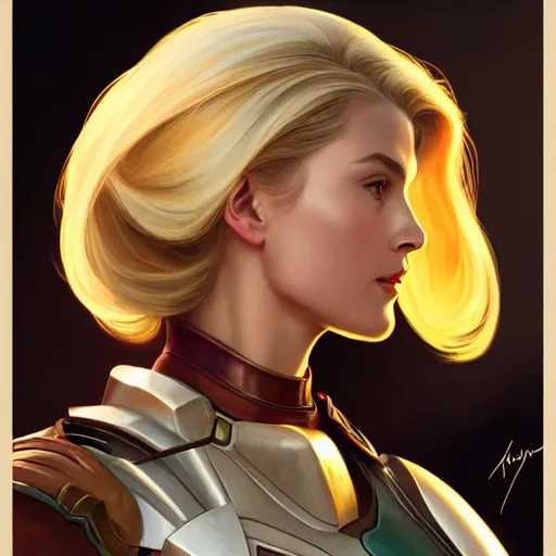 Prompt: Grace Kelly as Samus, western, D&D, fantasy, intricate, elegant, highly detailed, digital painting, artstation, concept art, matte, sharp focus, illustration, art by Artgerm and Greg Rutkowski and Alphonse Mucha