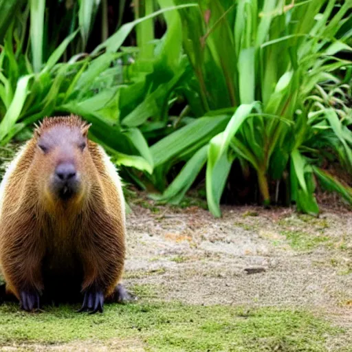 Prompt: Capybara coconut fusion