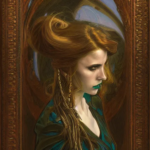 Prompt: a painting in the style of donato giancola, and in the style of charlie bowater, and in the style of alphonse legros. symmetry, smooth, sharp focus, semi - realism.