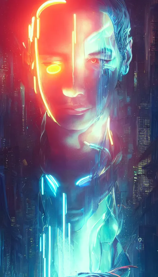 Image similar to altered carbon, neon, fibonacci, sweat drops, insane, intricate, highly detailed, digital painting, artstation, concept art, smooth, sharp focus, illustration, Unreal Engine 5, 8K, art by artgerm and greg rutkowski and alphonse mucha