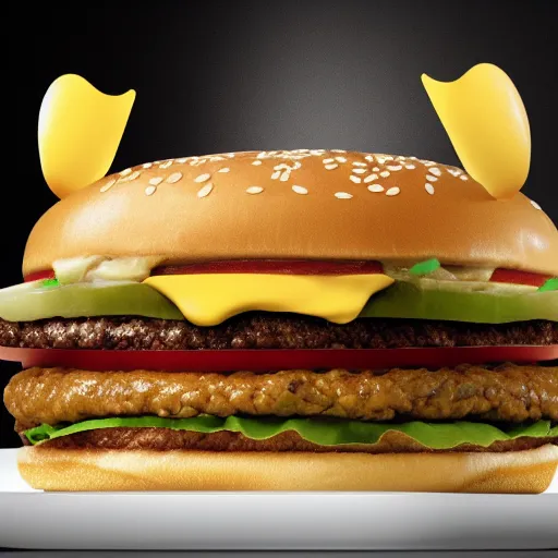 Image similar to hamburger cheeseburger big mac whopper inside a man's big mouth