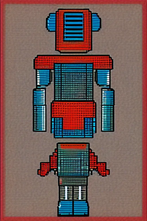 Prompt: a gorgeous anime robot, pixel style, 3 2 x 3 2, pixel game character
