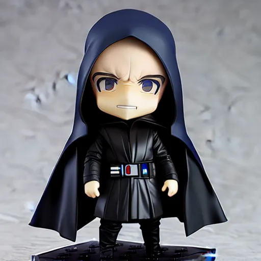 Image similar to nendoroid hooded darth sidious emperor palpatine from star wars, detailed, custom