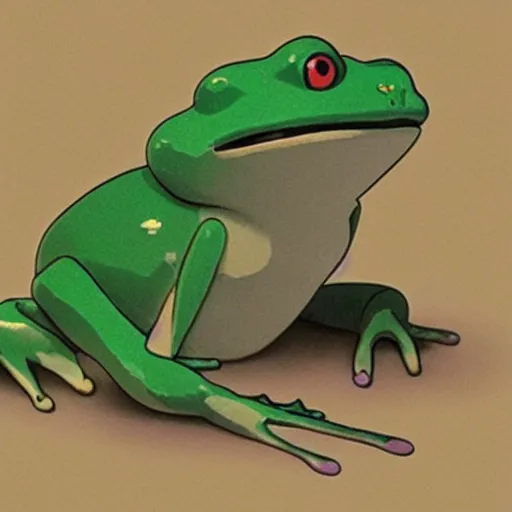 Prompt: anthropomorphic frog by studio ghibli, high detailed face,