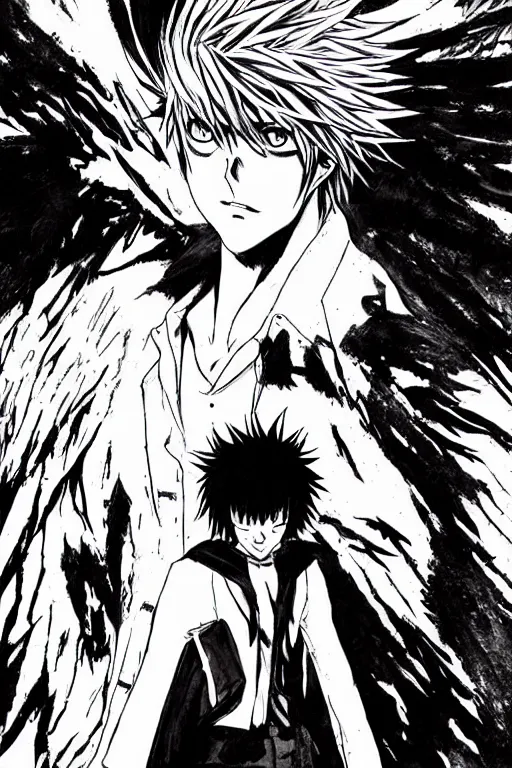 Image similar to deathnote manga the rigid on the rukus, art by takeshi ohbata