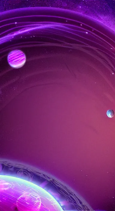 Prompt: layered purple planet space theme, background artwork, digital art, award winning, pixel art