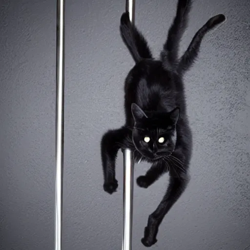 Image similar to poledancing black cat