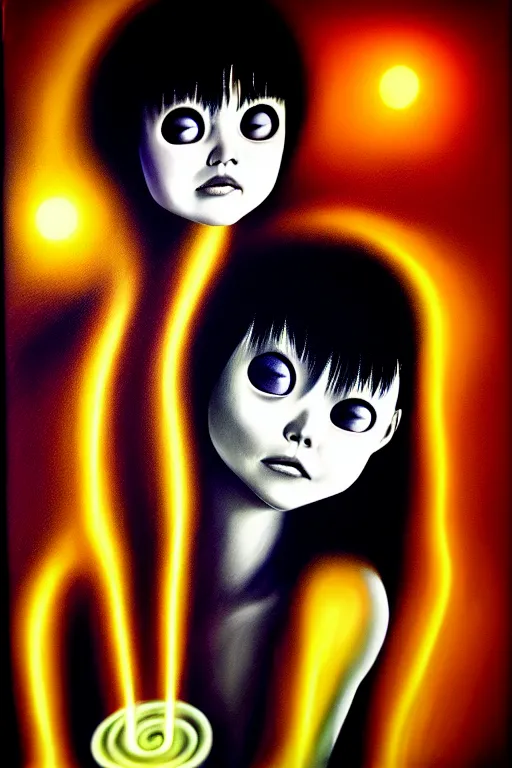 Prompt: dreams light up my life, music inspires my soul. by junji ito, hyperrealistic photorealism acrylic on canvas