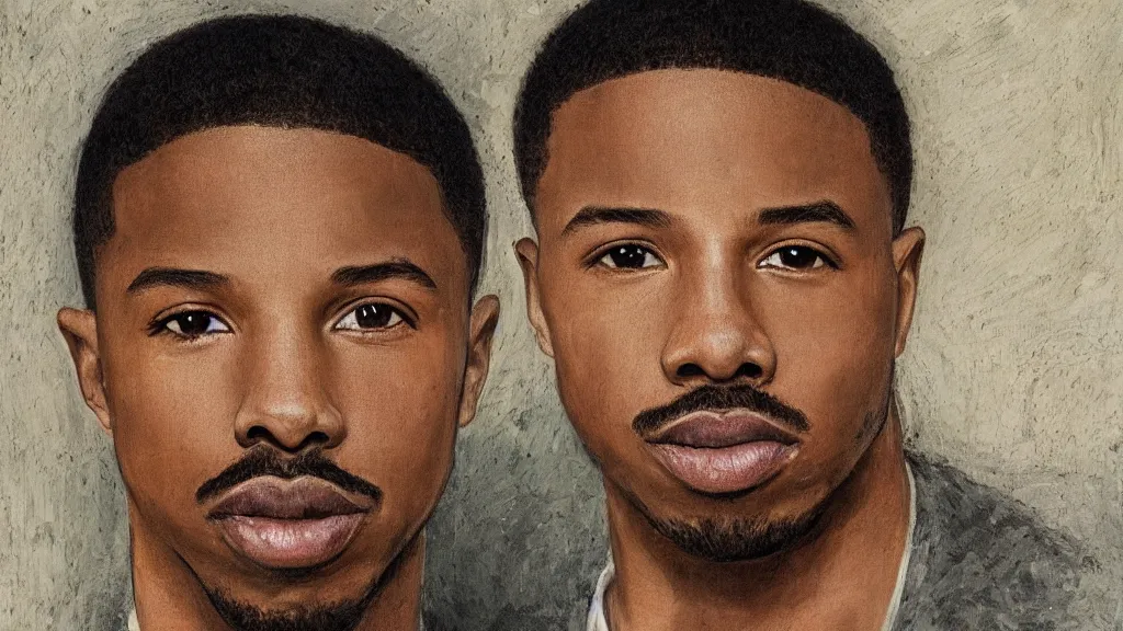 Prompt: positivism cloistered detailed portrait of michael b. jordan at elderly age of 1 0 5