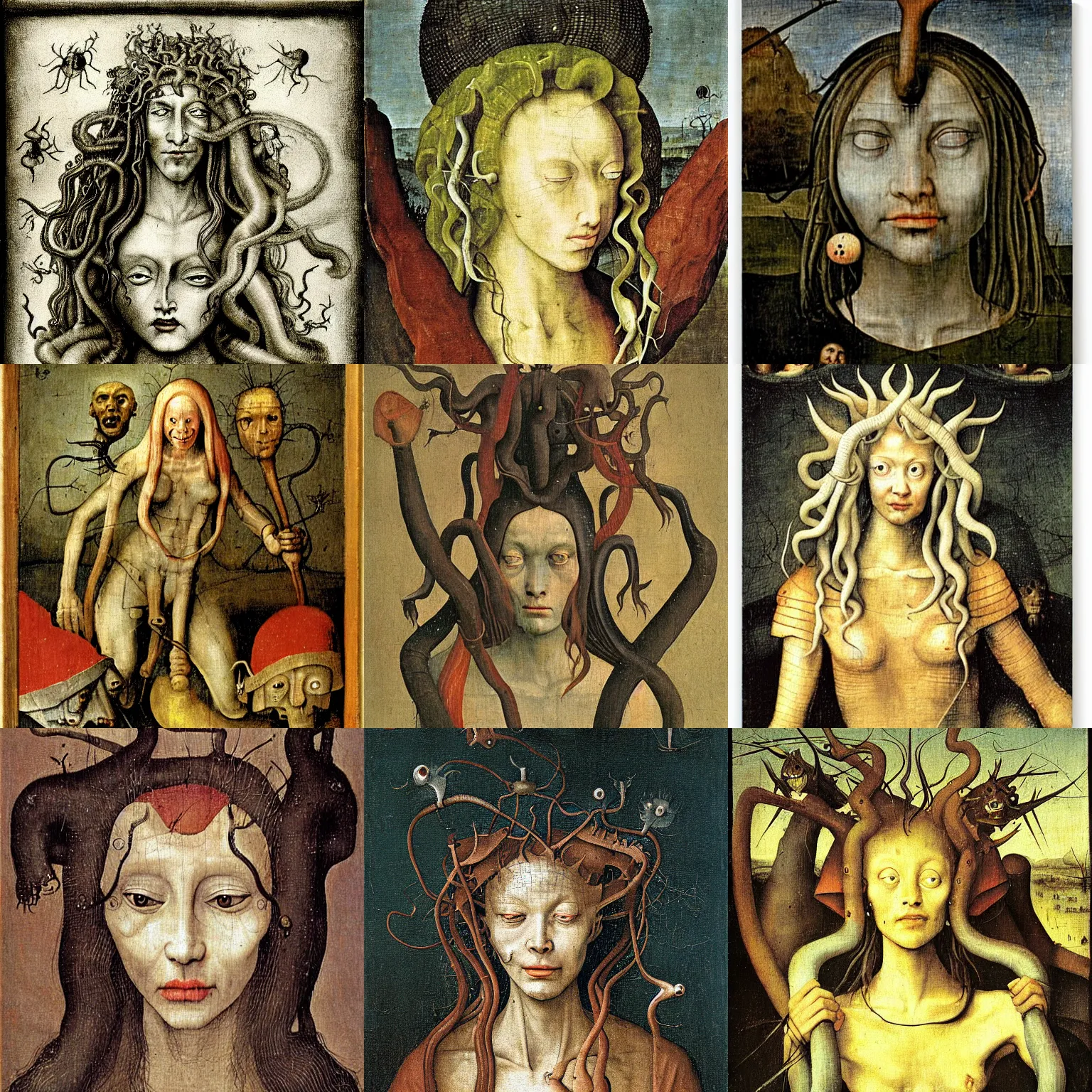 Prompt: medusa by hieronymus bosch