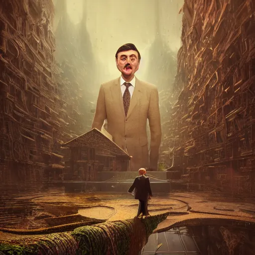 Image similar to Very very very very highly detailed epic central composition photo of Mr Bean face, intricate, utopian, sci-fi, extremely detailed, digital painting, smooth, sharp focus, illustration, intimidating lighting, incredible art by Brooke Shaden, artstation, concept art, Octane render in Maya and Houdini