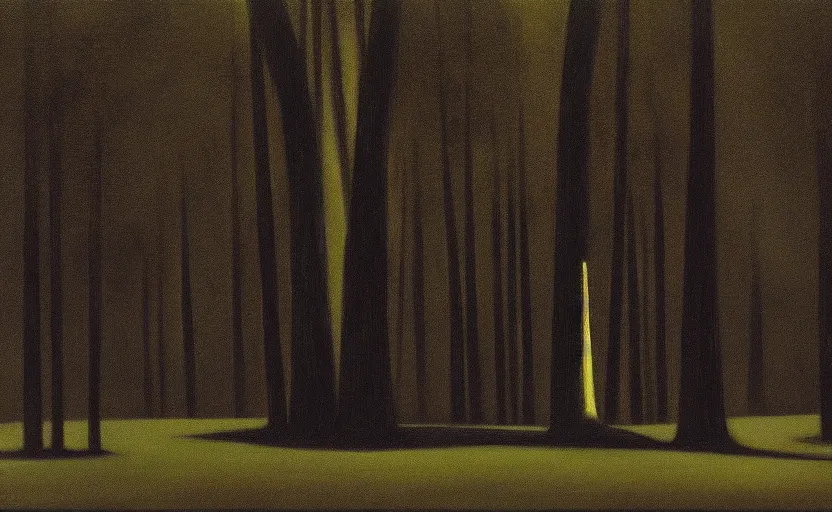 Prompt: dark fantasy forest, night, made by Edward Hopper