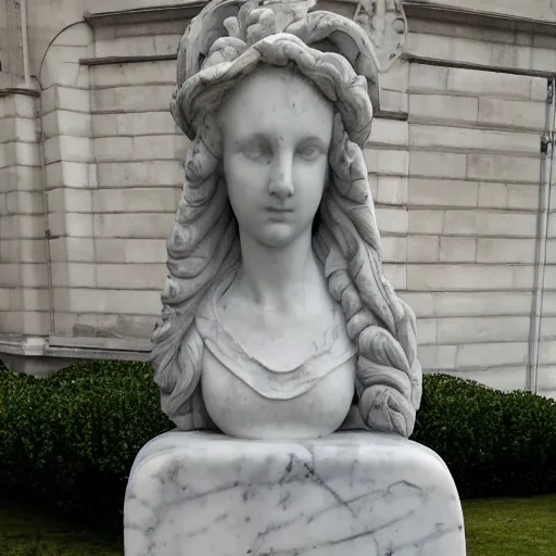 Prompt: marble statue of Sanna Marin