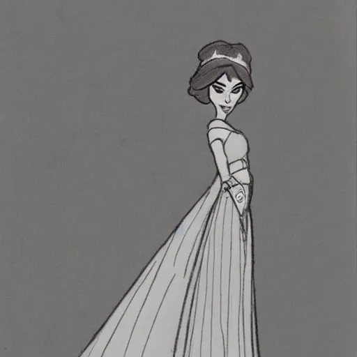 Image similar to milt kahl sketch of victoria justice as princess padme from star wars episode 3