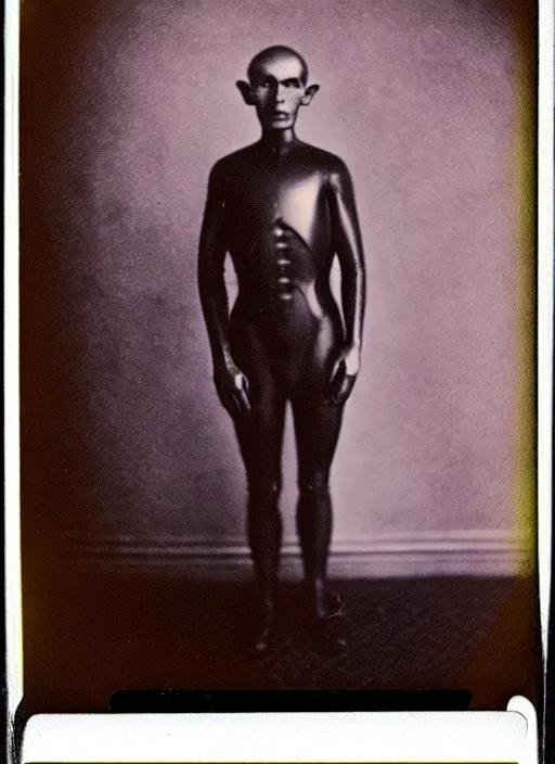 Prompt: 👽, 🦠, 1 9 1 0 polaroid photo