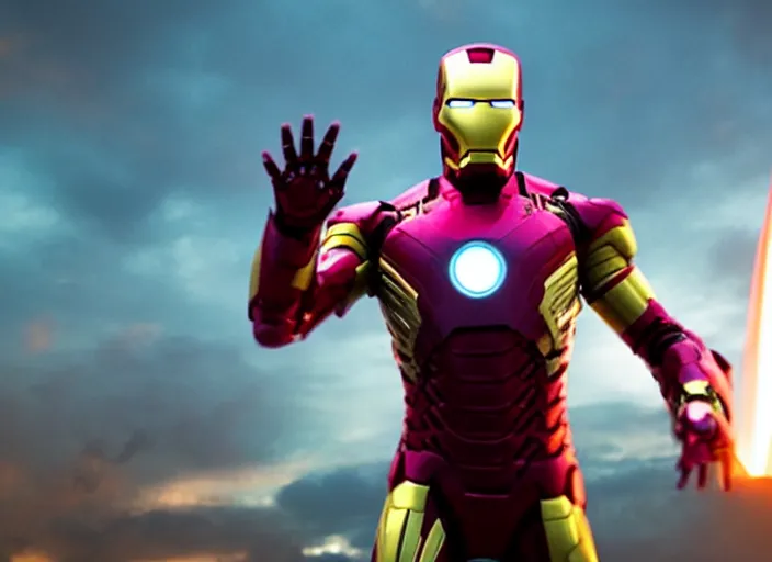 Image similar to film still of snoop dogg snoop dogg as iron man in new avengers film, 4k