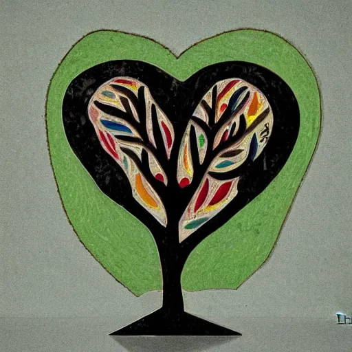 Prompt: Heart Tree by etienne louis boullee