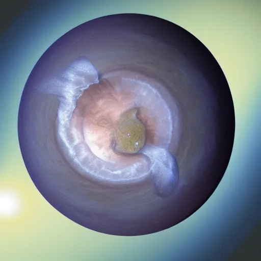 Image similar to planet in shape of lemon, photo by hubble telescope