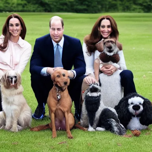 Image similar to royal family with dog faces