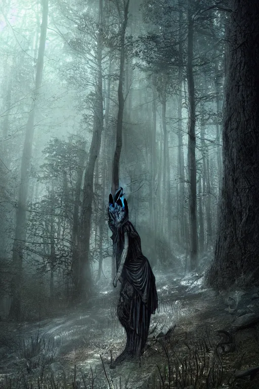 Prompt: fat old devil in the woods, the devil around, intricate, ethereal, by luis royo, hyper detailed, weta digital, ray trace, unreal engine, trending on artist, beautifully lit, cinematic, soft light, photorealistic, volumetric, realistic, glossy, 8 k post - production, masterpiece, luxury, smooth