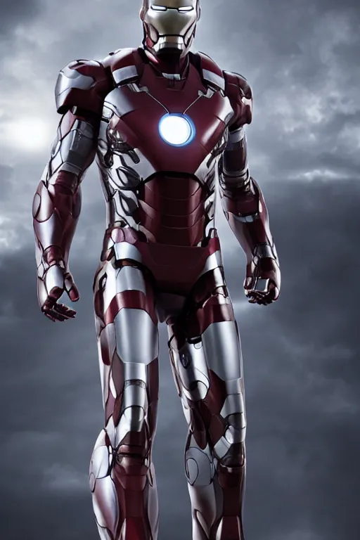 Image similar to ryan reynolds in a silver and black nano technology iron man suit, cinematic, volumetric lighting, f 8 aperture, cinematic eastman 5 3 8 4 film, photorealistic