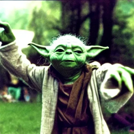 Image similar to yoda performing at woodstock