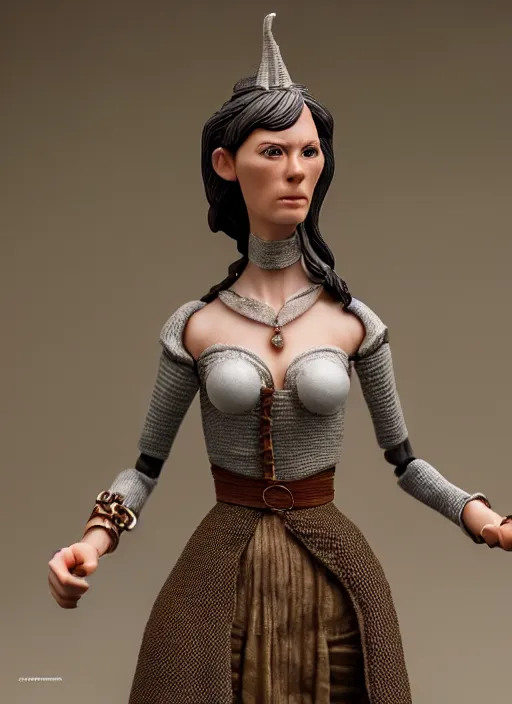 Image similar to product photography of a claymation action figure arwen, depth of field, zeiss lens, detailed, centered, by erwin olaf, joop geesink, wes anderson, breathtaking, 8 k resolution, extremely detailed, beautiful, establishing shot, realistic materials, hyperrealistic