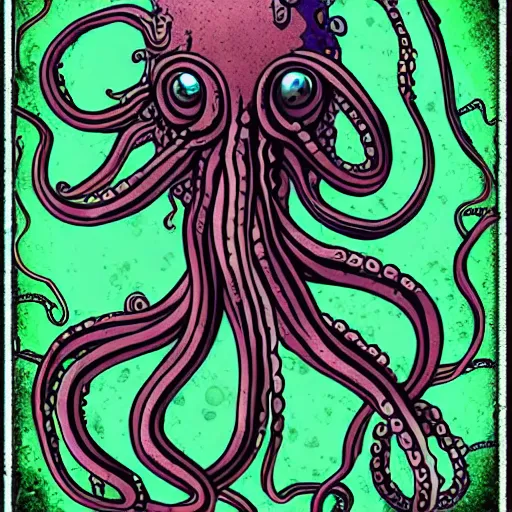 Image similar to Tentacles, Octopus, Cthulhu, digital art