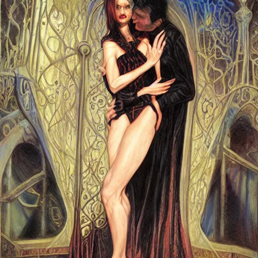 Image similar to vampire roommate, by donato giancola, and berthold woltze.