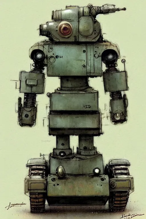 Prompt: ( ( ( ( ( 1 9 5 0 s retro future android robot armytank. muted colors., ) ) ) ) ) by jean - baptiste monge,!!!!!!!!!!!!!!!!!!!!!!!!!