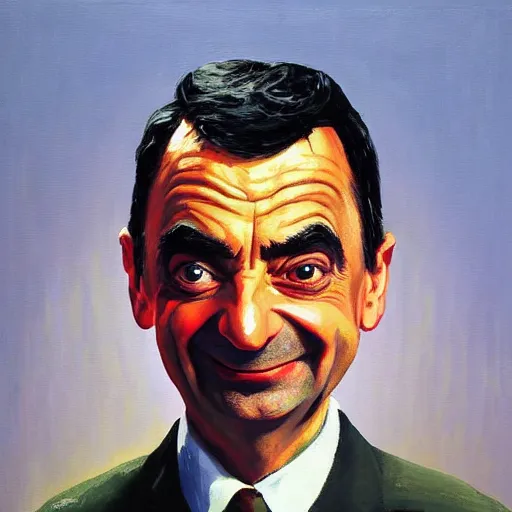 Image similar to “An Erik Fischl painting of Mr. Bean”