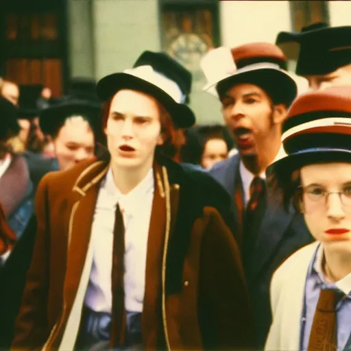 Prompt: An eccentric college student, 35mm film, by Saul Leiter, Jamel Shabazz, Nan Goldin