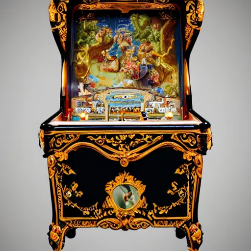 Image similar to rococo-style pinball machine