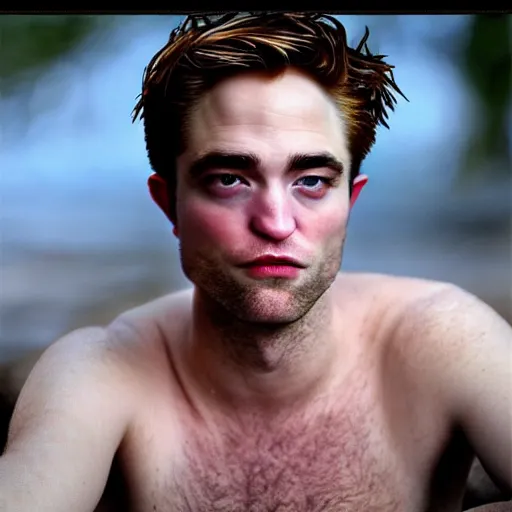 Prompt: robert pattinson as a merman