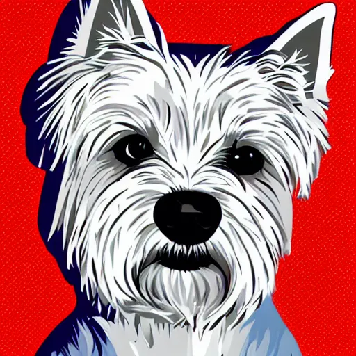 Prompt: pop art of a westie 8k hd high resolution